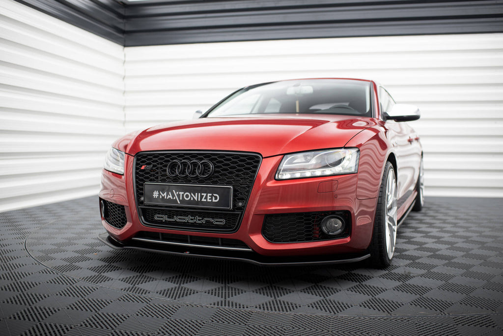 Maxton Design Street+ Spoilerlippe Front Ansatz passend für Audi S5 / A5 S-Line 8T schwarz Hochglanz