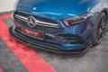 Maxton Design Street+ Spoilerlippe Front Ansatz V.3 passend für Mercedes A35 AMG Aero W177 schwarz Hochglanz