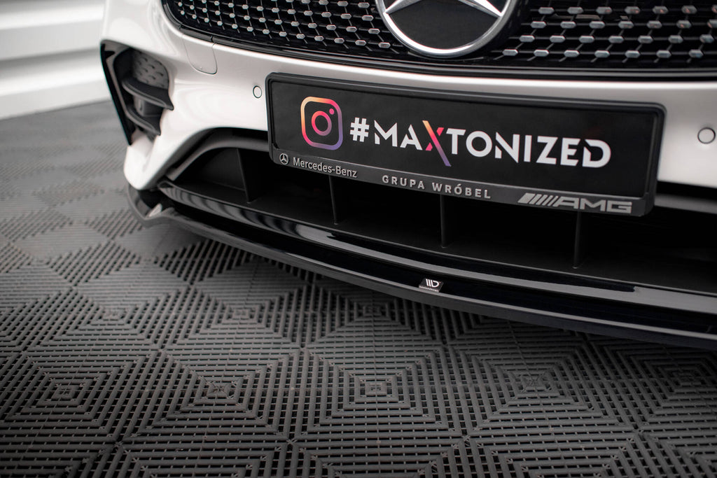 Maxton Design Street+ Spoilerlippe Front Ansatz V.1 passend für Mercedes-Benz E-Klasse W213 Coupe Facelift (C238 Facelift) / Cabriolet (A238 Facelift) AMG-Line / 53 AMG schwarz Hochglanz