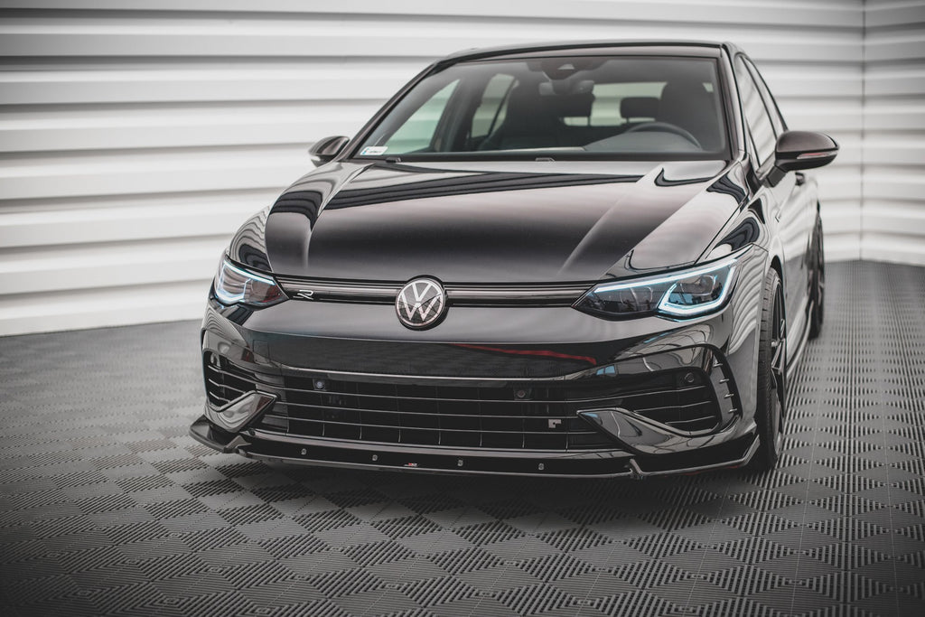 Maxton Design Street+ Spoilerlippe Front Ansatz V.2 passend für VW Golf R Hatchback / Variant Mk8 schwarz Hochglanz