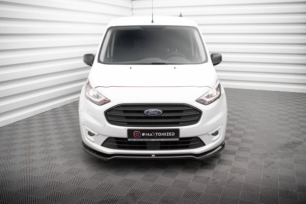 Maxton Design Street+ Spoilerlippe Front Ansatz V.1 passend für Ford Transit Connect Mk2 Facelift schwarz Hochglanz