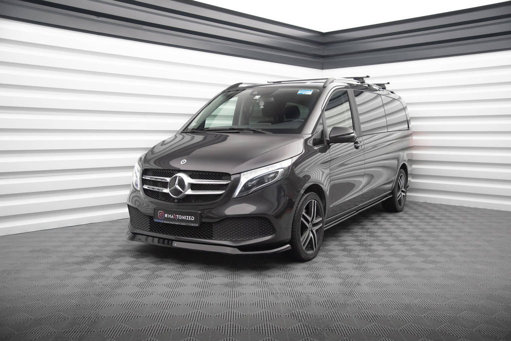 Maxton Design Street+ Spoilerlippe Front Ansatz V.1 passend für Mercedes-Benz V-Klasse W447 Facelift schwarz Hochglanz