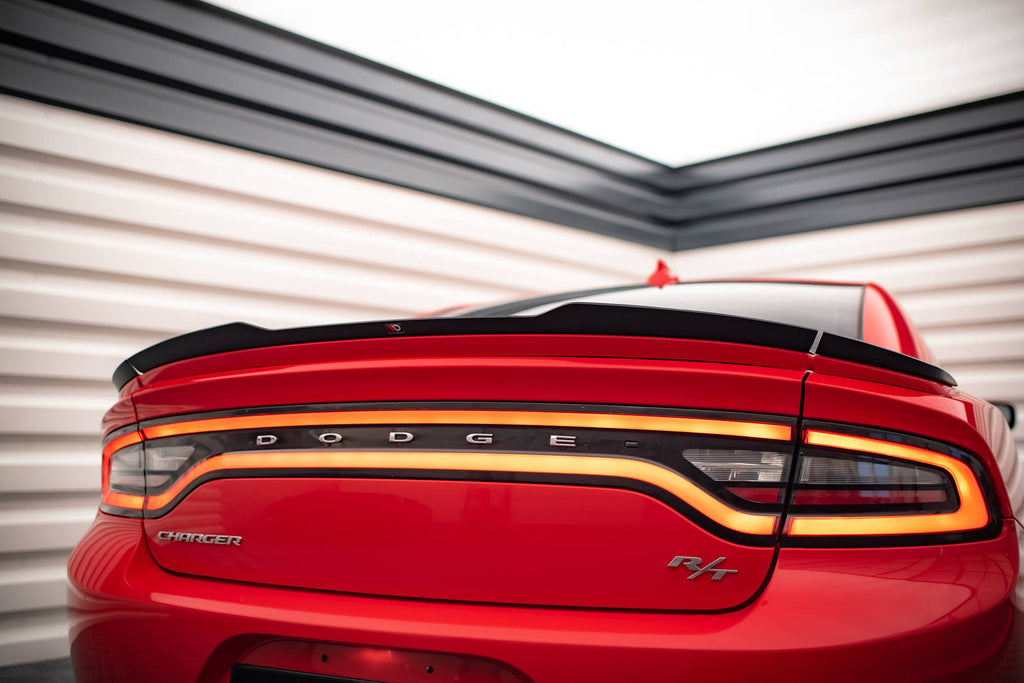 Maxton Design Spoiler CAP passend für Paket Dodge Charger RT Mk7 Facelift schwarz Hochglanz