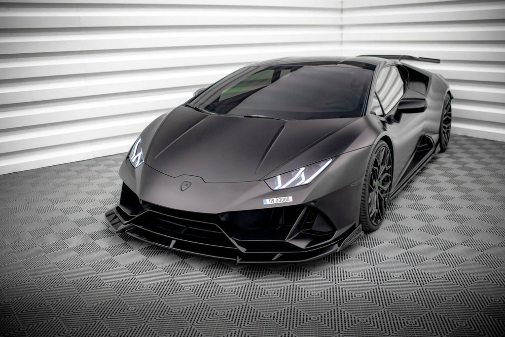 Maxton Design Street+ Spoilerlippe Front Ansatz passend für Lamborghini Huracan EVO AWD schwarz Hochglanz