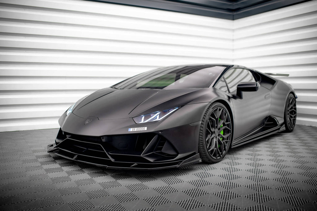 Maxton Design Street+ Spoilerlippe Front Ansatz passend für Lamborghini Huracan EVO AWD schwarz Hochglanz