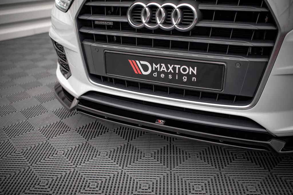 Maxton Design Street+ Spoilerlippe Front Ansatz V.2 passend für Audi Q3 Sport 8U Facelift schwarz Hochglanz