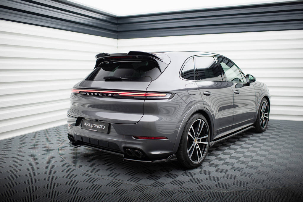 Maxton Design Spoiler CAP 3D passend für Porsche Cayenne SUV Mk3 Facelift schwarz Hochglanz