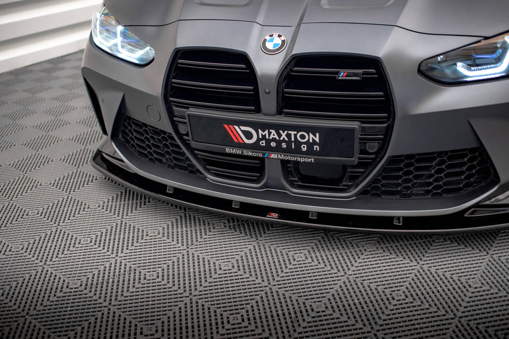 Maxton Design Street+ Spoilerlippe Front Ansatz V.1 passend für BMW M3 Limousine / Touring G80 / G81 schwarz Hochglanz