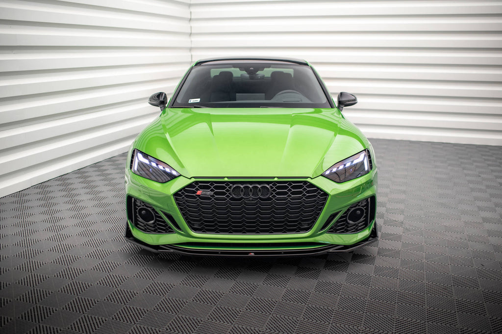 Maxton Design Street+ Spoilerlippe Front Ansatz V.1 + Flaps passend für Audi RS5 F5 Facelift