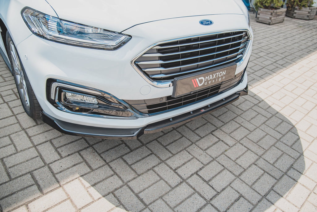 Maxton Design Street+ Spoilerlippe Front Ansatz passend für Ford Mondeo Mk5 Facelift schwarz Hochglanz