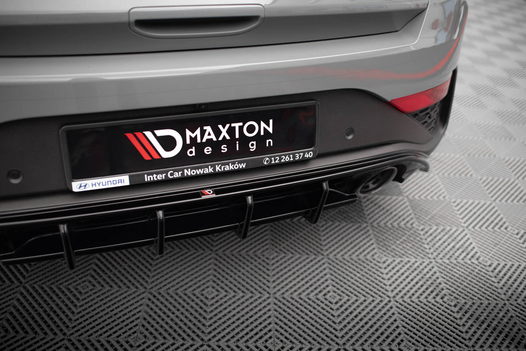 Maxton Design Diffusor Heck Ansatz passend für Hyundai I30 N Hatchback Mk3 Facelift schwarz Hochglanz