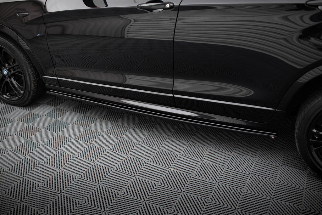 Maxton Design Street+ Seitenschweller Leisten passend für BMW X4 M-Paket F26 schwarz Hochglanz