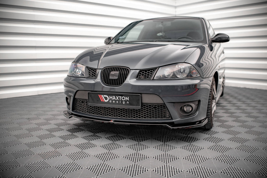 Maxton Design Street+ Spoilerlippe Front Ansatz V.3 passend für Seat Ibiza Cupra Mk3 schwarz Hochglanz