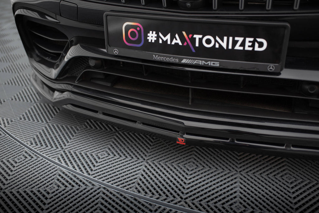 Maxton Design Street+ Spoilerlippe Front Ansatz passend für Mercedes-AMG GLC 63 SUV / Coupe X253 / C253 schwarz Hochglanz