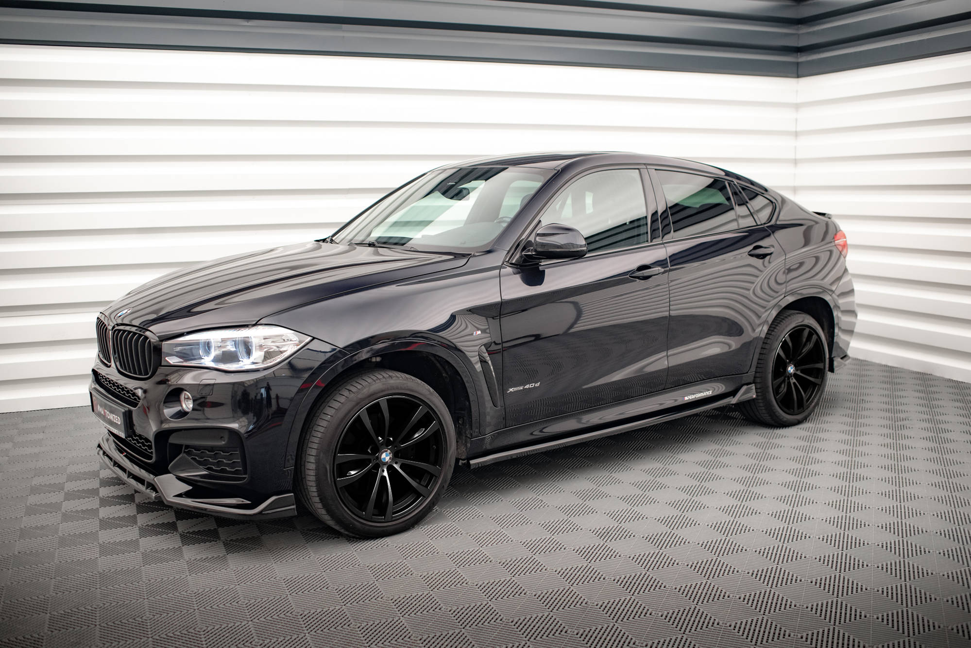 Maxton Design Seitenschweller Ansatz für V.2 für BMW X6 M-Paket F16 Carbon Look