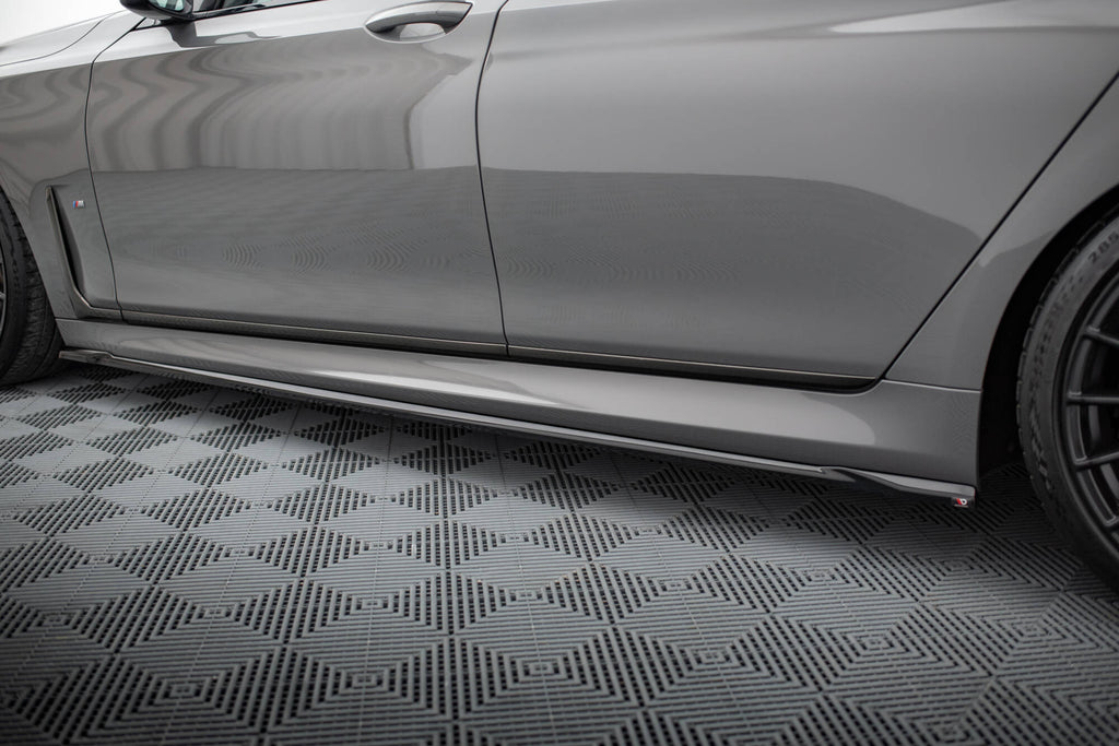 Maxton Design Street+ Seitenschweller Leisten V.2 passend für BMW 7 M-Paket G11 schwarz Hochglanz