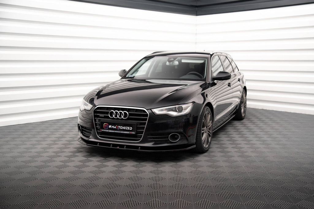 Maxton Design Street+ Spoilerlippe Front Ansatz V.3 passend für Audi A6 C7 schwarz Hochglanz