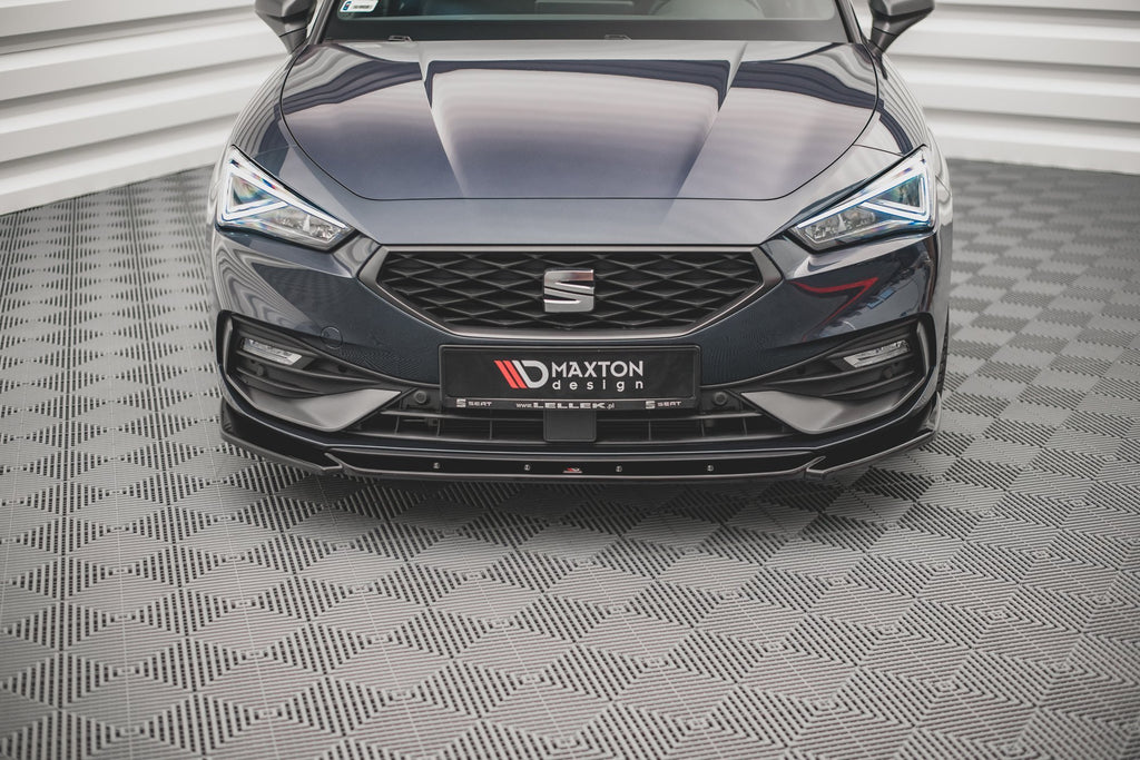 Maxton Design Street+ Spoilerlippe Front Ansatz V.2 passend für Seat Leon FR Mk4 schwarz Hochglanz