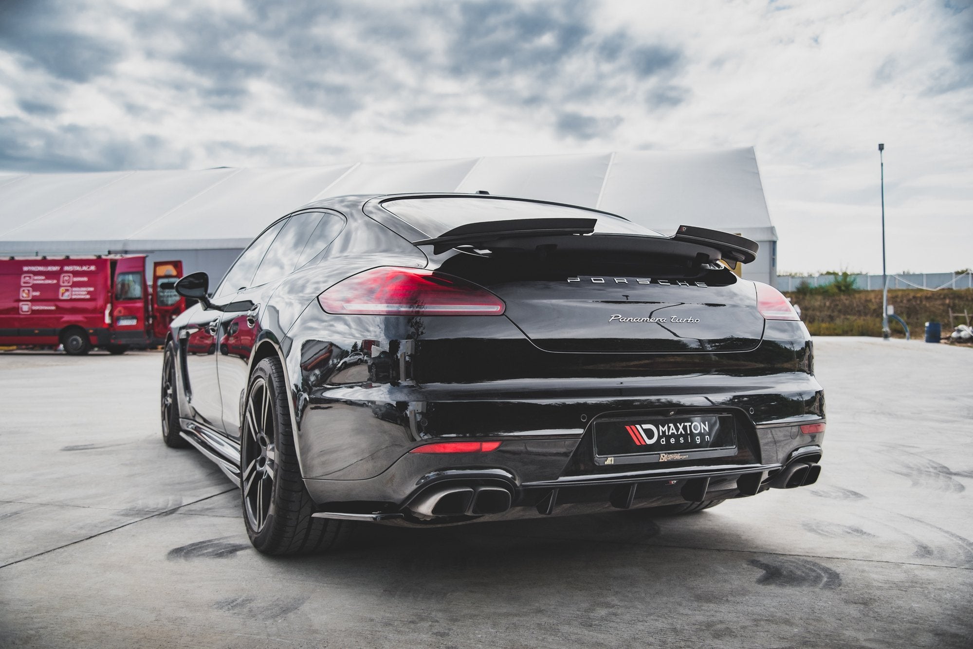 Maxton Design Diffusor Heck Ansatz passend für Porsche Panamera Turbo 970 Facelift schwarz Hochglanz