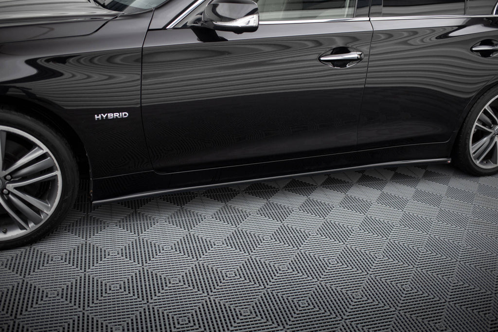 Maxton Design Street+ Seitenschweller Leisten V.2 passend für Infiniti Q50 S Mk1 schwarz Hochglanz