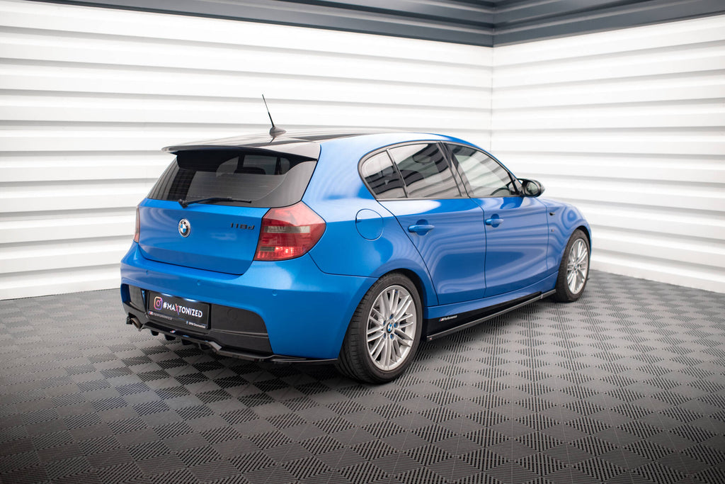 Maxton Design Street+ Mittlerer Diffusor RACE passend für BMW 1er M-Paket E87 Facelift schwarz Hochglanz