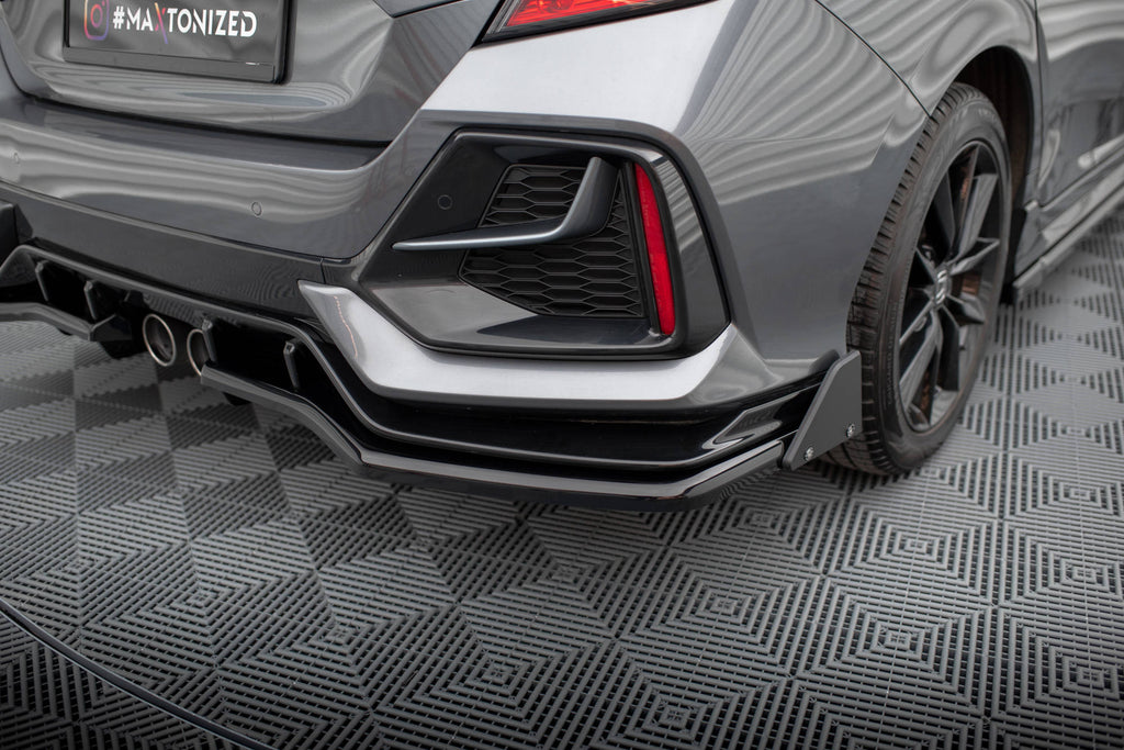 Maxton Design Heckansatz V.1 (mit einem vertikalem balken) + Flaps Honda Civic Sport Mk 10 Facelift für Honda Civic Mk10 Facelift