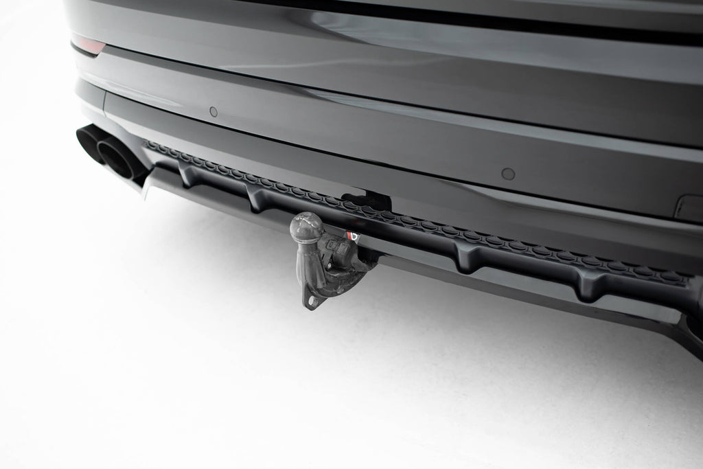 Maxton Design Street+ Mittlerer Diffusor RACE V.2 passend für Audi SQ8 / Q8 S-Line Mk1 Facelift schwarz Hochglanz