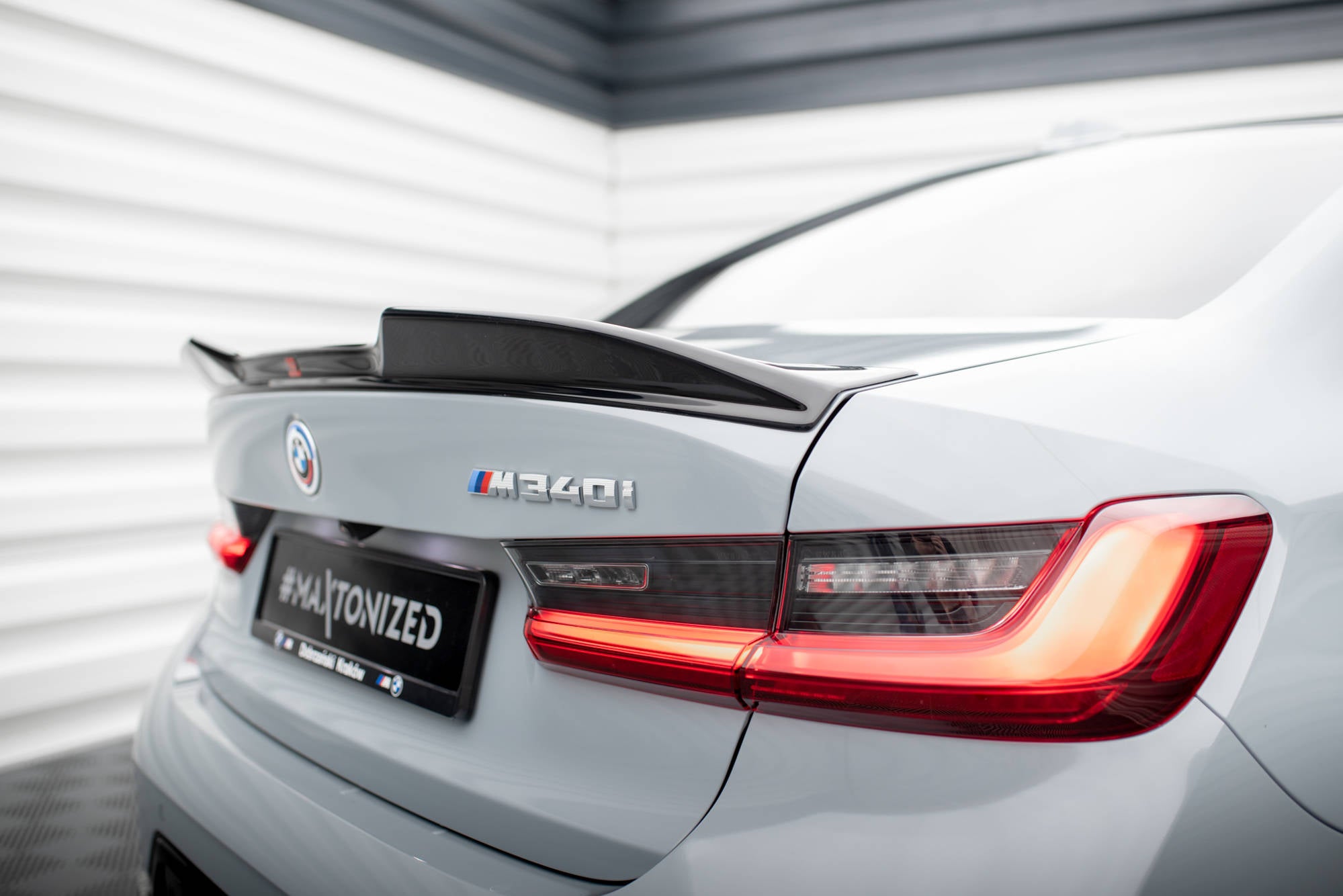 Maxton Design Spoiler CAP 3D passend für BMW M340i / 3 M-Paket / M3 Limousine G20 schwarz Hochglanz