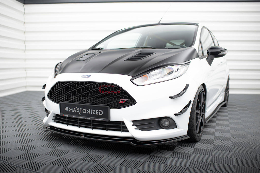 Maxton Design Street+ Spoilerlippe Front Ansatz V.3 passend für Ford Fiesta ST Mk7 FL schwarz Hochglanz