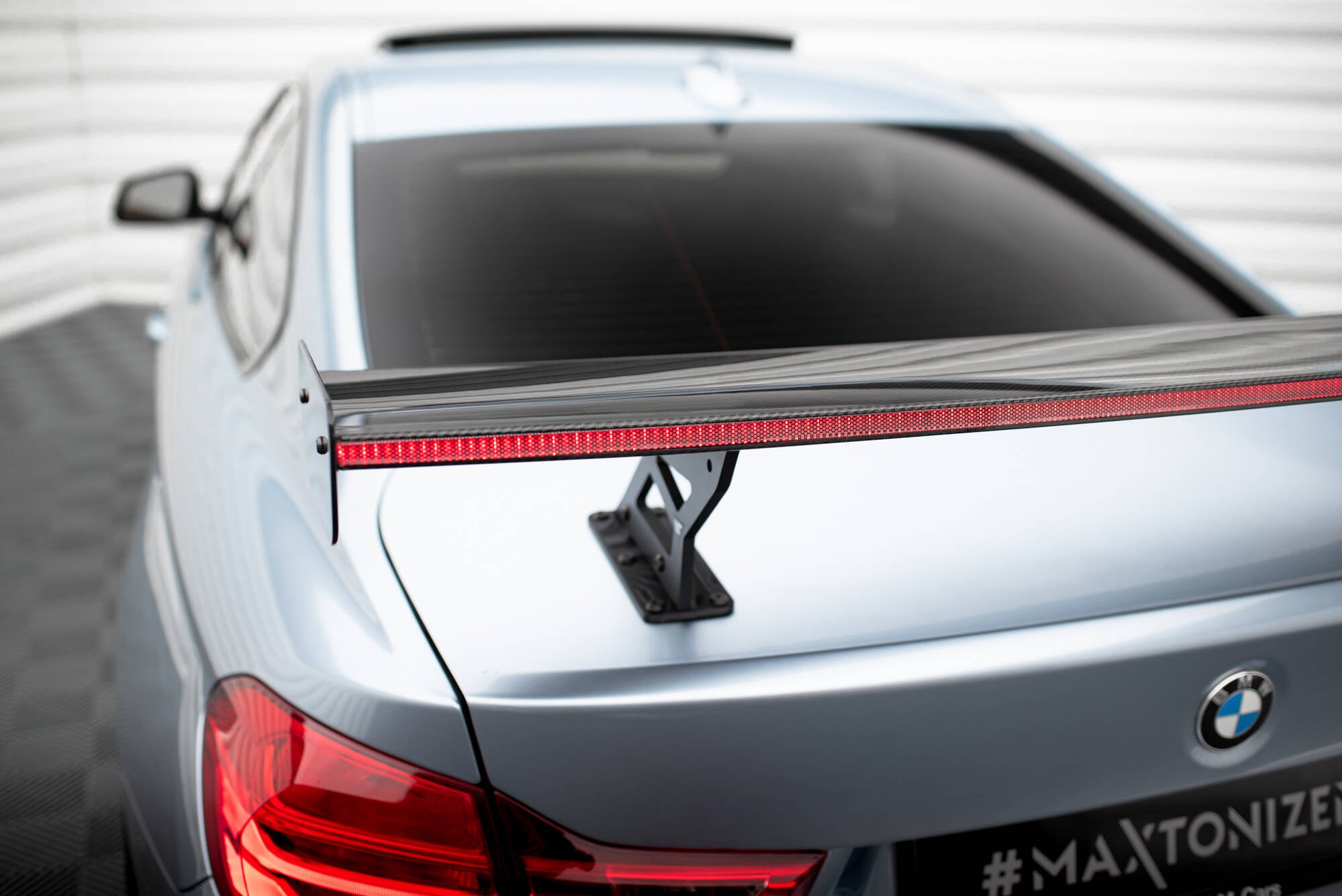 Maxton Design Carbon Spoiler With Internal Brackets Uprights + LED BMW 4er F32 / 4 F32 M-Paket Coupe für BMW 4er Coupe
