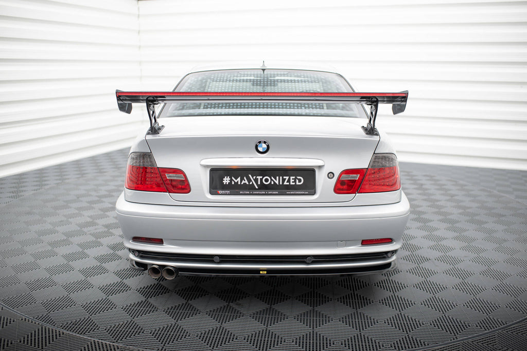 Maxton Design Carbon Spoiler With External Brackets Uprights + LED BMW 3er Coupe E46 für BMW 3er E46