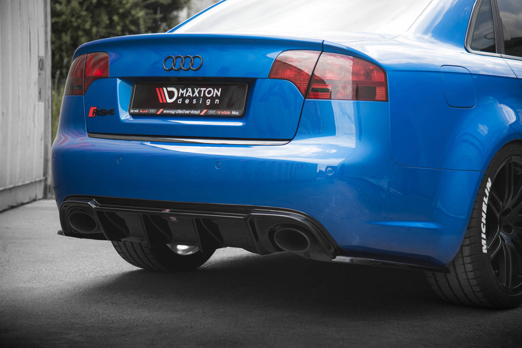 Maxton Design Diffusor Heck Ansatz passend für Audi RS4 B7 schwarz Hochglanz