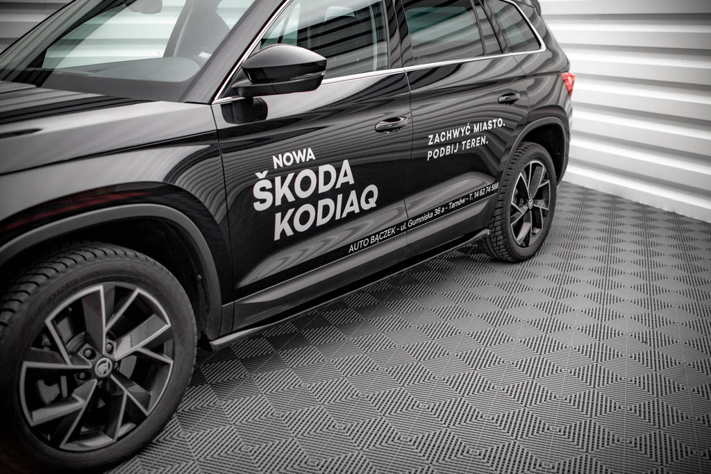 Maxton Design Street+ Seitenschweller Leisten passend für Skoda Kodiaq Mk1 Facelift schwarz Hochglanz