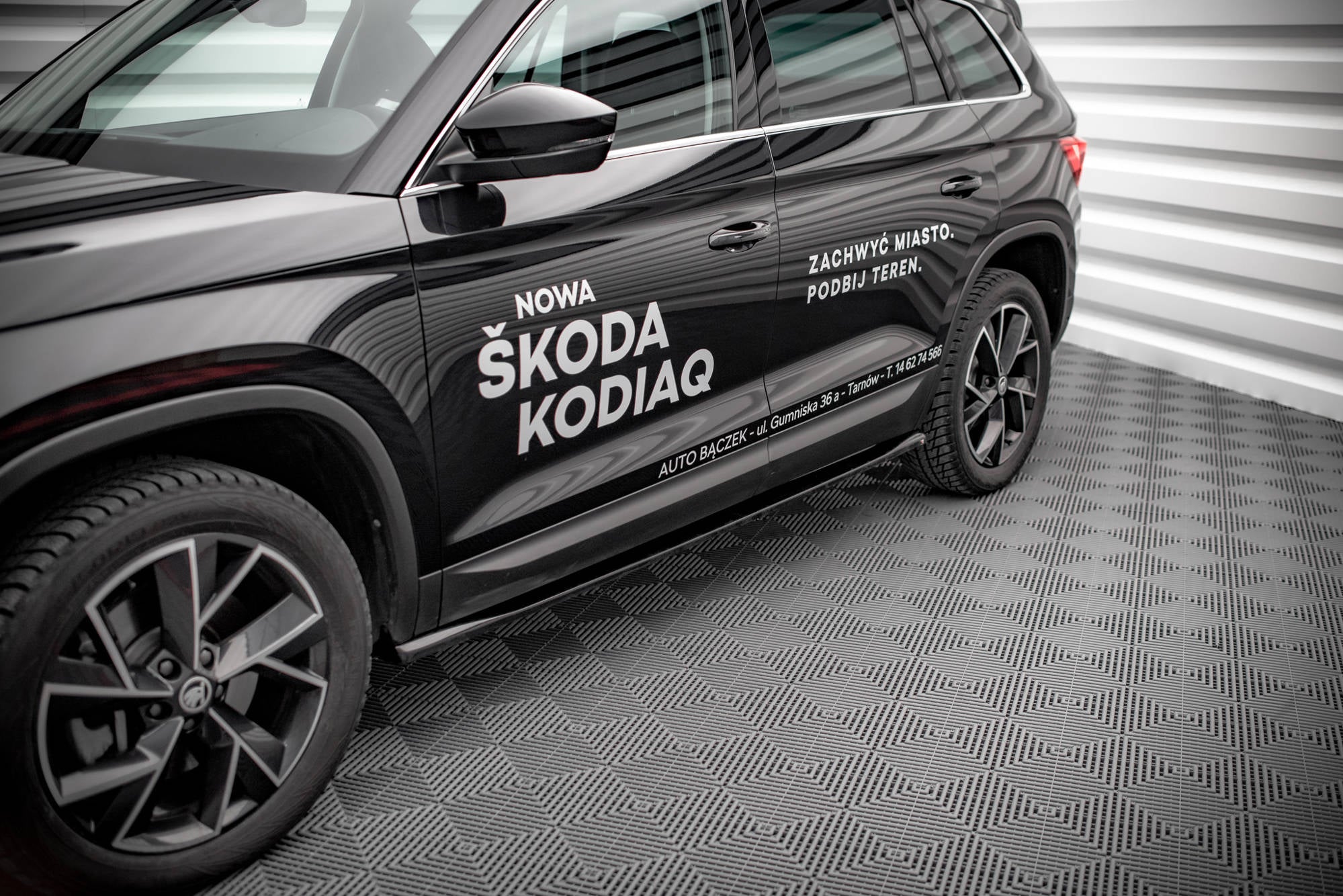 Maxton Design Street+ Seitenschweller Leisten passend für Skoda Kodiaq Mk1 Facelift schwarz Hochglanz