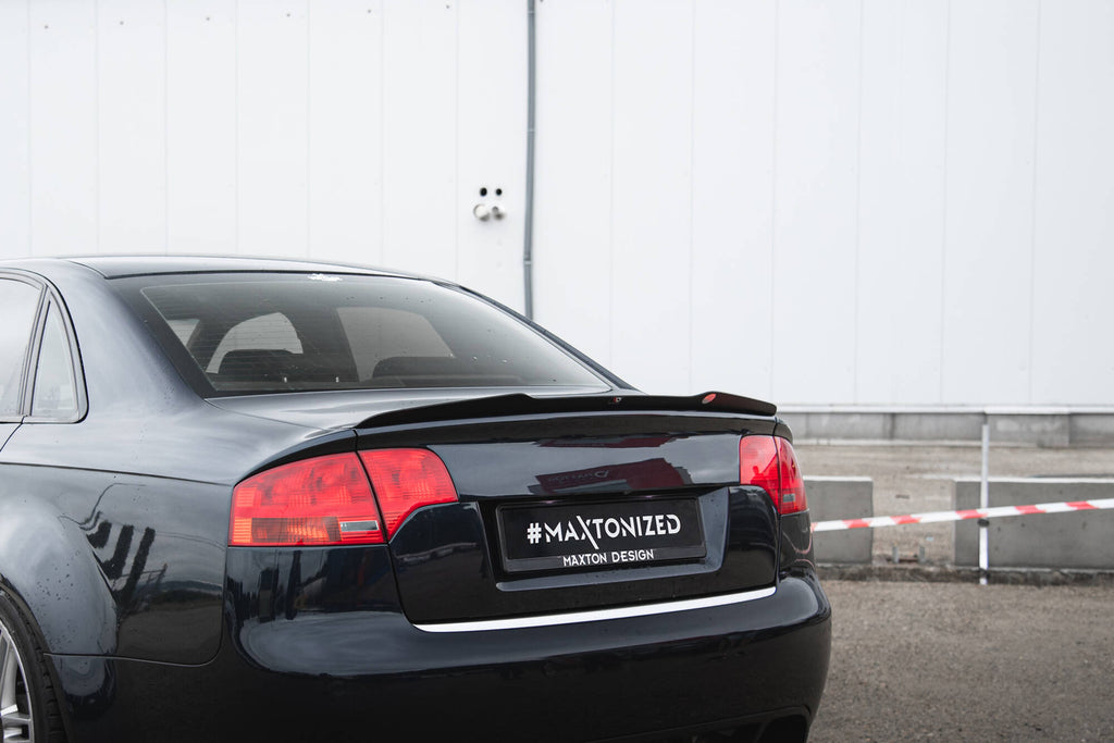 Maxton Design Spoiler CAP passend für Audi RS4 Limousine B7 schwarz Hochglanz