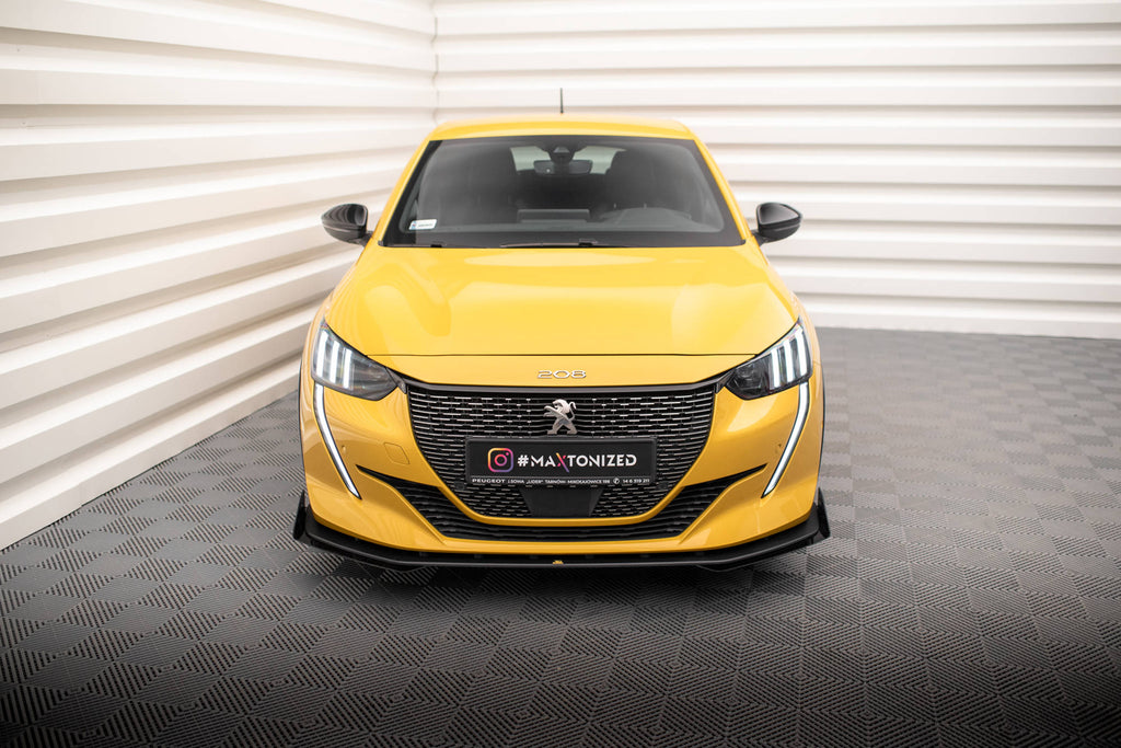 Maxton Design Street Pro Street+ Spoilerlippe Front Ansatz + Flaps passend für Peugeot 208 GT Mk2 schwarz Hochglanz