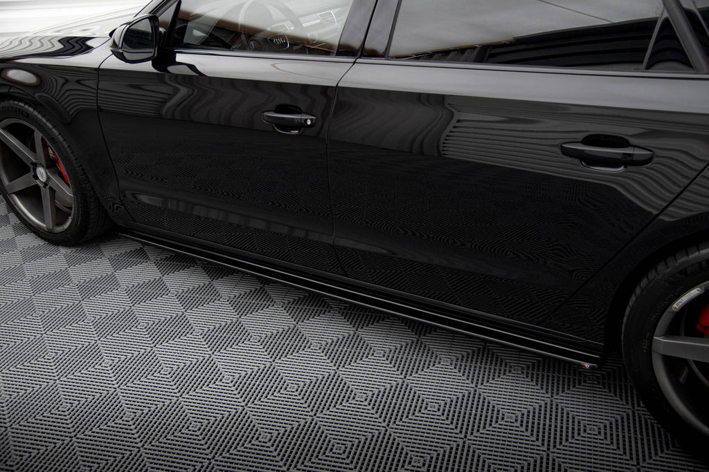 Maxton Design Street+ Seitenschweller Leisten passend für Audi A8 D4 schwarz Hochglanz