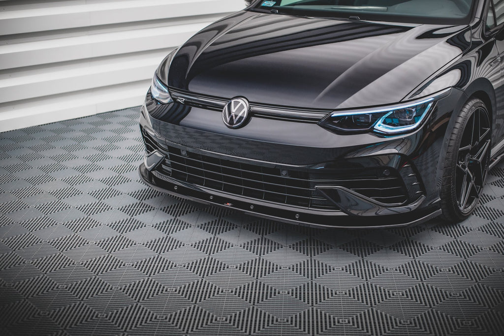 Maxton Design Street+ Spoilerlippe Front Ansatz V.1 passend für VW Golf R Hatchback / Variant Mk8 schwarz Hochglanz
