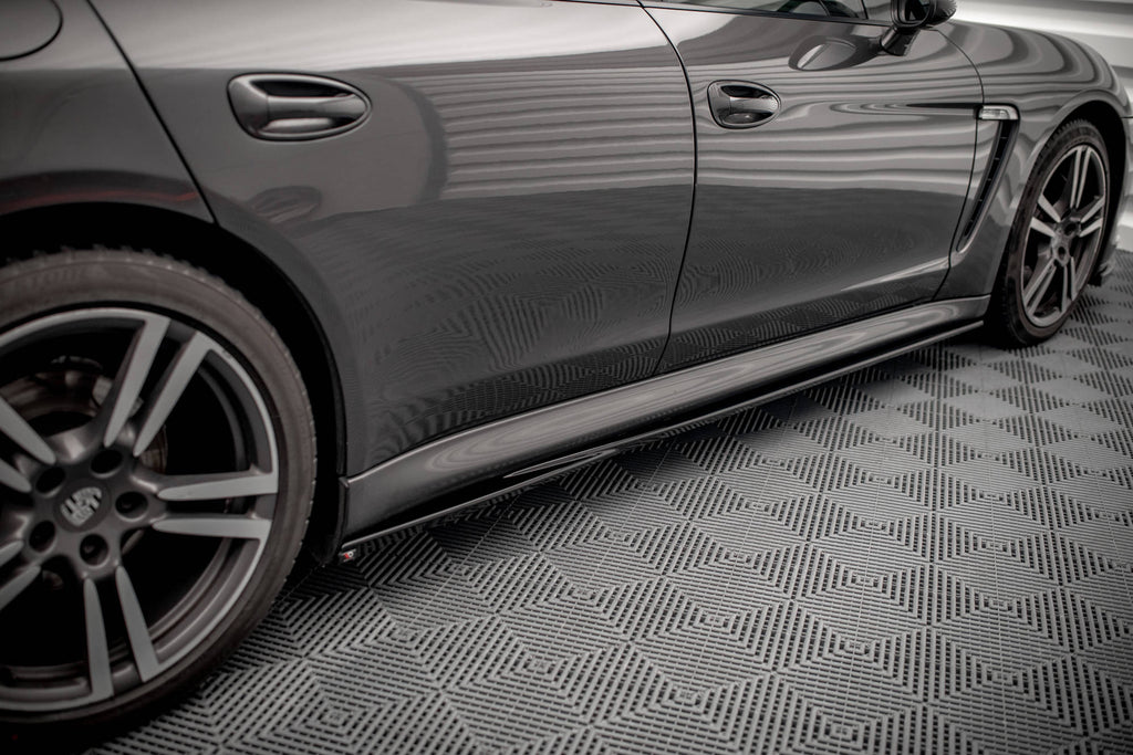 Maxton Design Street+ Seitenschweller Leisten passend für V.1 passend für Porsche Panamera / Panamera Diesel / Panamera Turbo 970 schwarz Hochglanz