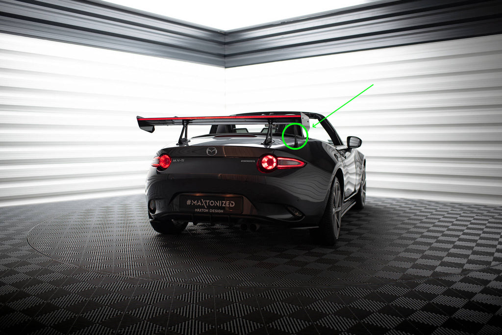 Maxton Design Carbon Spoiler With Upper Swan Mounting + LED Mazda MX-5 ND (Mk4) für Mazda MX-5 Mk4 (ND)