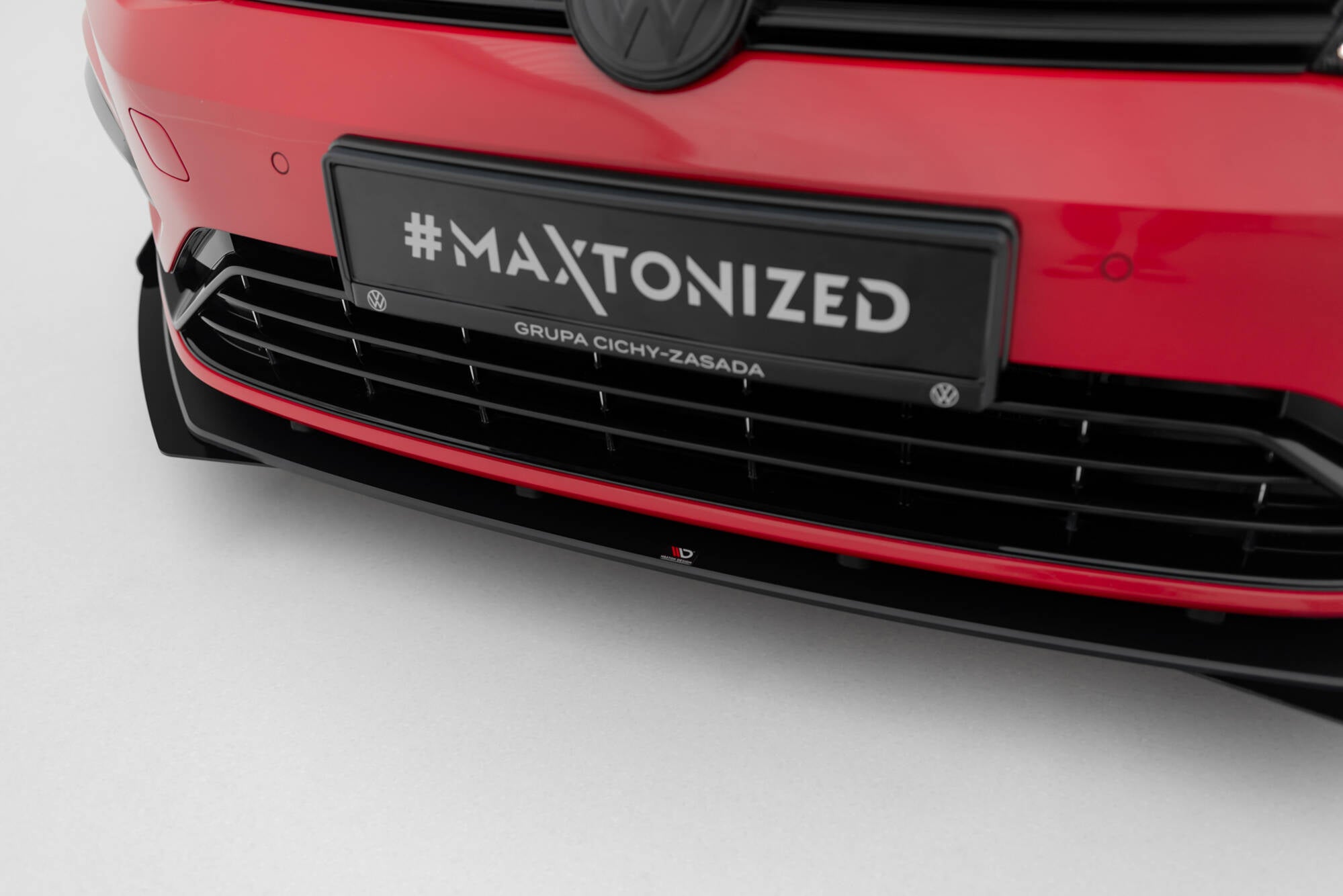 Maxton Design Street Pro Street+ Spoilerlippe Front Ansatz passend für + Flaps passend für VW Golf R / R-Line Mk7 Facelift schwarz Hochglanz