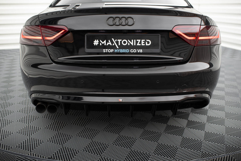 Maxton Design Diffusor Heck Ansatz passend für Audi A5 Coupe / Cabrio S-Line 8T (Doppelauspuff li.)