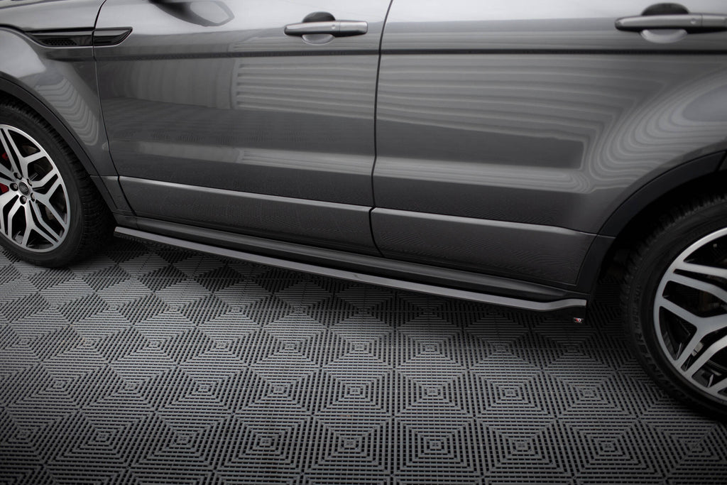 Maxton Design Street+ Seitenschweller Leisten passend für Land Rover Range Rover Evoque HSE Dynamic Mk1 Facelift schwarz Hochglanz