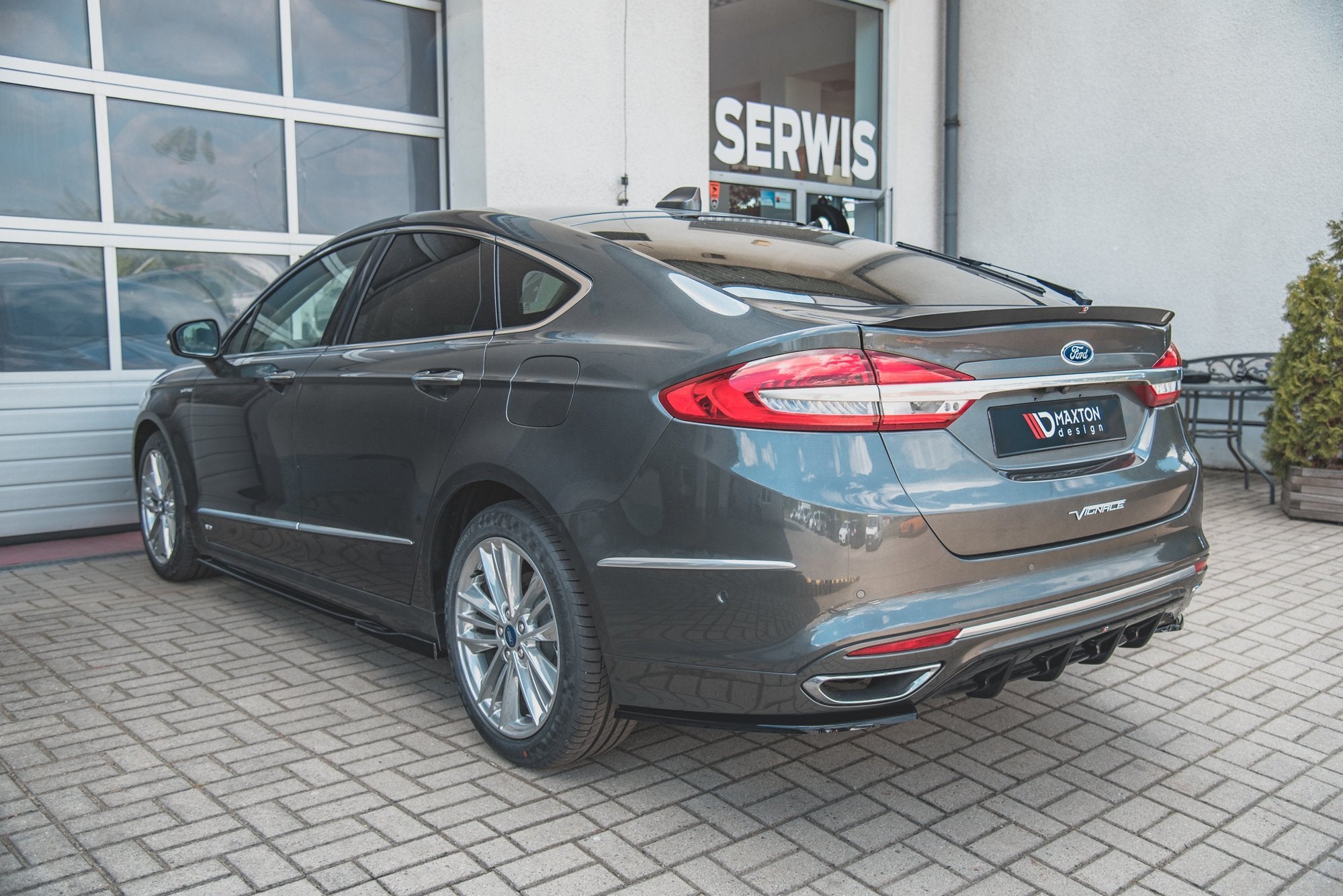 Maxton Design Heck Ansatz Flaps Diffusor für Ford Mondeo Vignale Mk5 Facelift Carbon Look