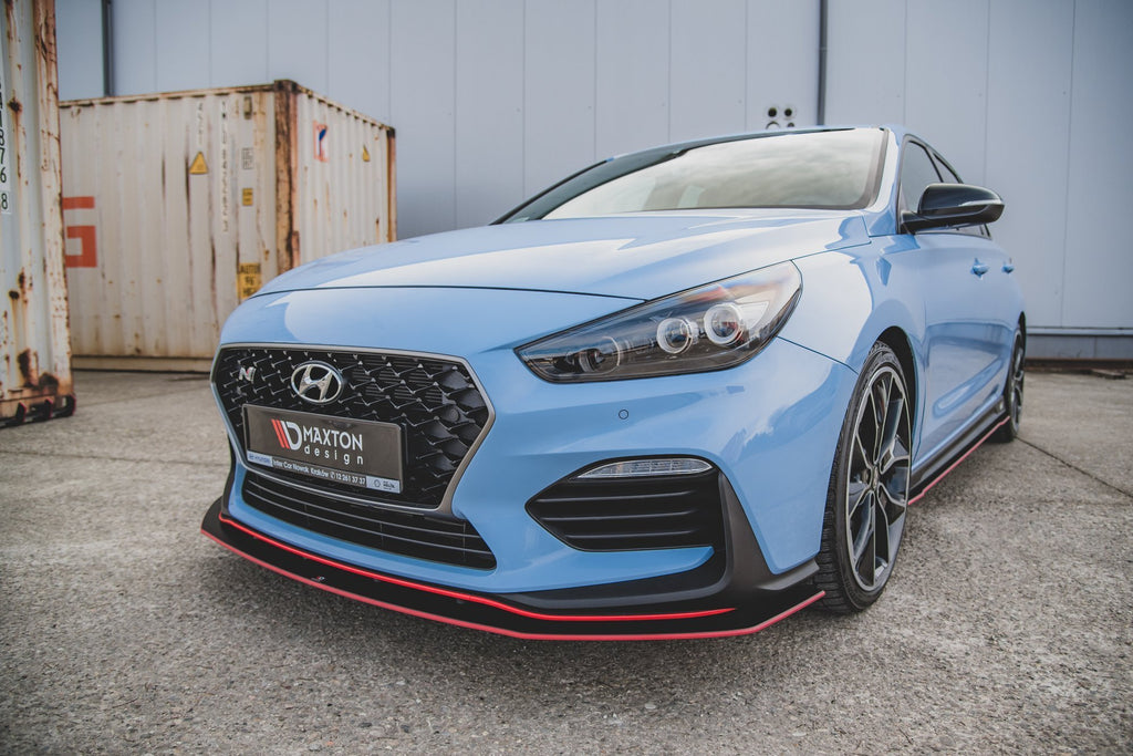 Maxton Design Street Pro Street+ Spoilerlippe Front Ansatz passend für + Flaps passend für Hyundai I30 N Mk3 Hatchback / Fastback schwarz Hochglanz