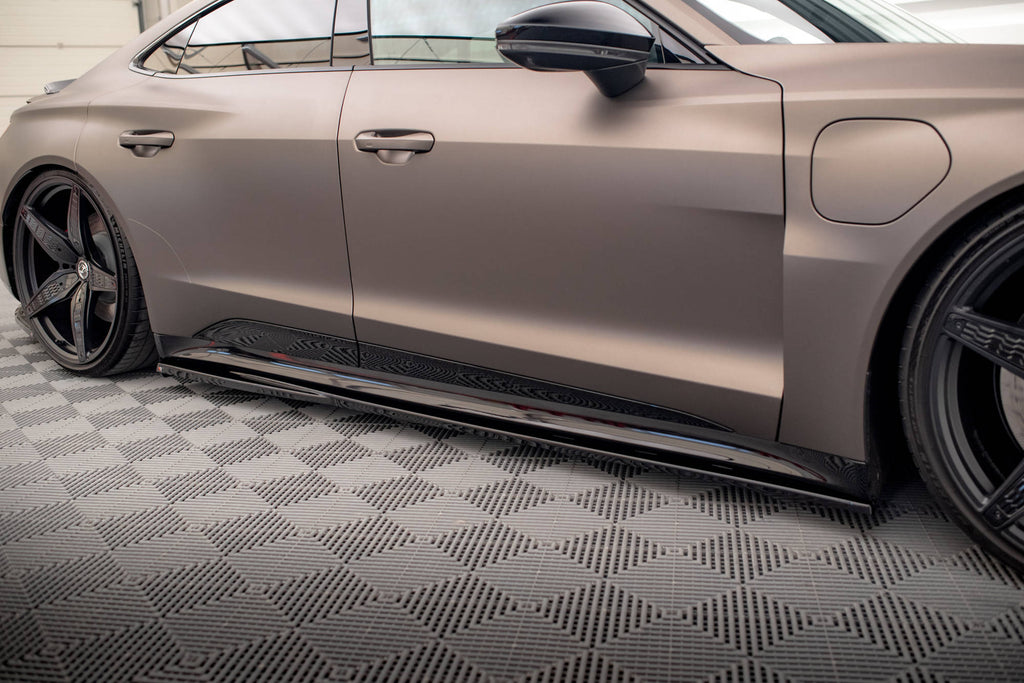 Maxton Design Street+ Seitenschweller Leisten passend für V.1 passend für Audi e-Tron GT / RS GT Mk1 schwarz Hochglanz