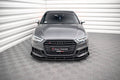 Maxton Design Street Pro Street+ Spoilerlippe Front Ansatz passend für + Flaps passend für V.1 + Flaps Audi S3 / A3 S-Line Sportback 8V Facelift schwarz Hochglanz