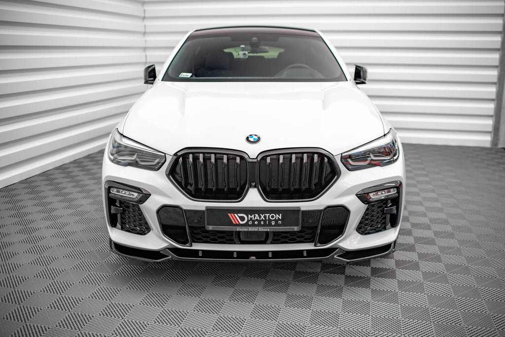 Maxton Design Street+ Spoilerlippe Front Ansatz V.1 passend für BMW X6 M-Paket G06 schwarz Hochglanz