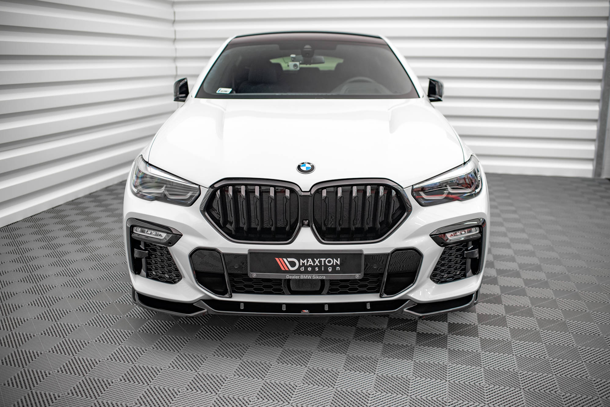 Maxton Design Street+ Spoilerlippe Front Ansatz V.1 passend für BMW X6 M-Paket G06 schwarz Hochglanz