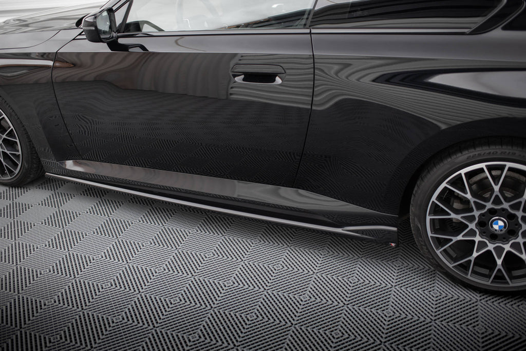 Maxton Design Street+ Seitenschweller Leisten V.2 passend für BMW 2 Coupe G42 schwarz Hochglanz